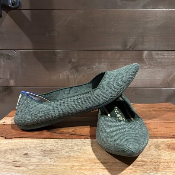 ROTHY'S The Point Green Safari Giraffe Print Flats Comfort Shoe Sz 10.5 - Picture 2 of 8